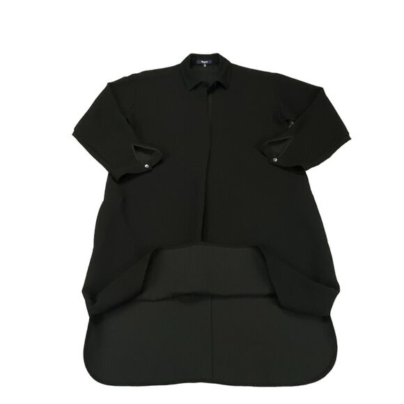 Madewell Shirt Dress Womens Medium Black Collared Button Fron Slit - Picture 14 of 16